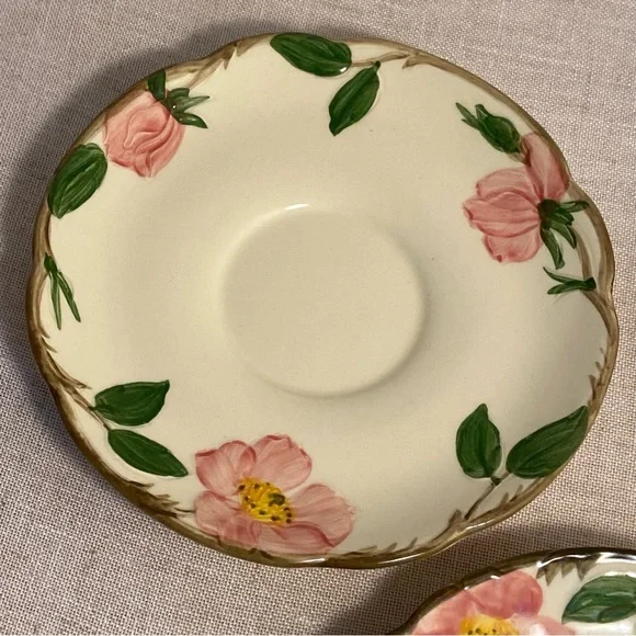 Vintage Franciscan Desert Rose 5 plate LOT teacup saucer plates pink floral MCM - Picture 15 of 16